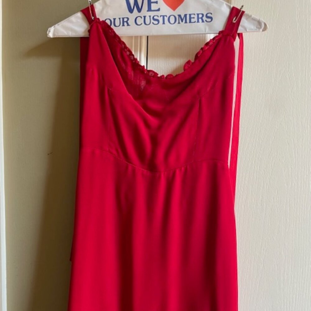 Reformation Red Ruffle Mini Dress – Size Small
